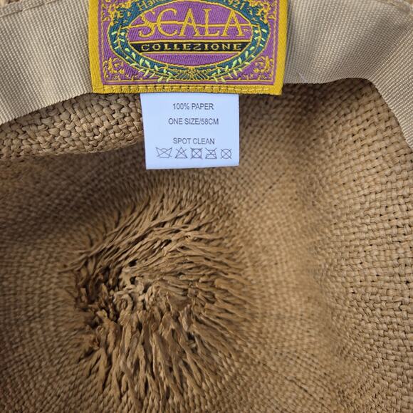 Scala Ombre Raffia Style Packable Sun Hat Boho Resort Beach Floppy Brim main image 8